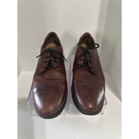 De la Rentis Shoes‎ Leather Oxfords Comfort Brown Lace Up Mens Size - Picture 1 of 7
